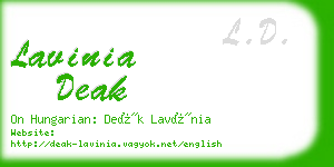 lavinia deak business card